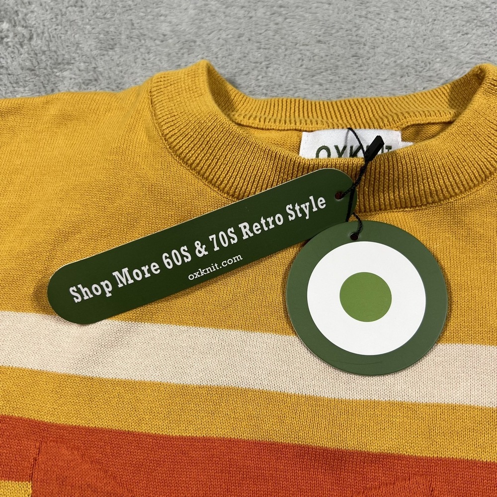 OXKNIT Sweater Womens Large Fox Graphic 60s 70s Retro Crewneck Knit New - Picture 7 of 11